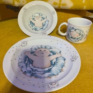 Vintage Cabbage Patch Baby  Set of 3 Dinnerware